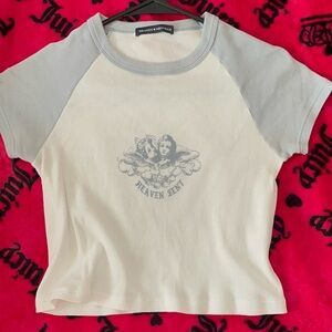 Brandy Melville Cropped Short Sleeve Raglan Tee - Heaven Sent